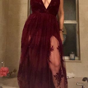 Windsor burgundy lace dress
